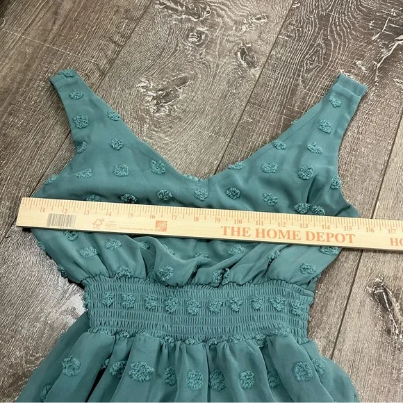 Emerald Sundae Green Sleeveless V-Neck Mini Sundress Size Small - Picture 6 of 11